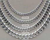 Product image thumbnail 2 for 4.4mm Curb Chain Necklace | .925 Sterling Silver ( 18", 20", 22", + 24" lengths)