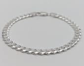 Product image thumbnail 2 for 5.6mm Curb Chain Bracelet | .925 Sterling Silver (6.5", 7", 7.5", 8" + 8.5" lengths)