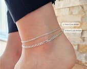 Product image thumbnail 9 for 4.4mm Curb Anklet | .925 Sterling Silver (9.5"+ 1" extension (adjustable) length)