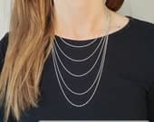 Product image thumbnail 8 for Sparkly Twisted Box Chain Necklace: .925 Sterling Silver, Italian Made