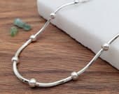 Product image thumbnail 1 for Fine Snake Ball Anklet | .925 Sterling Silver ( 9.5" + 1" extension (adjustable) length) Diamond Cut