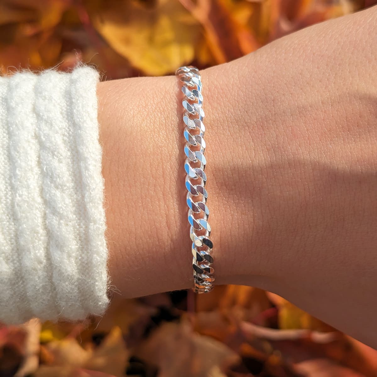 Secondary listing image for 5.6mm Curb Chain Bracelet | .925 Sterling Silver (6.5", 7", 7.5", 8" + 8.5" lengths)