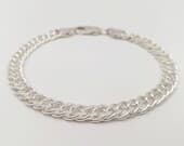 Product image thumbnail 2 for Sterling Silver Rombo Chain Bracelet: Italian Double Curb, 5.5mm