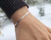 Product image thumbnail 6 for 3mm Herringbone Chain Bracelet | .925 Sterling Silver (7", 7.5" + 8" lengths)