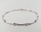 Product image thumbnail 2 for Sterling Silver Snake Chain Bracelet: Diamond Cut Ball Bracelet