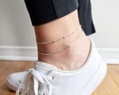Product image thumbnail 7 for Fine Cube Anklet | .925 Sterling Silver (9.5" + 1" extension (adjustable) length)