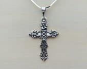 Product image thumbnail 4 for Cross Pendant | Oxidised and Polished .950 Sterling Silver (Pendant Only - No Chain Included)