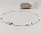 Product image thumbnail 2 for Three Ball Anklet | .925 Sterling Silver (9.25" + 1" extension (adjustable) length)