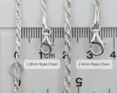 Product image thumbnail 6 for 2.6mm Rope Anklet | .925 Sterling Silver (9.5" + 1" extension (adjustable) length)