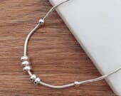 Product image thumbnail 3 for Beaded Ball Anklet | .925 Sterling Silver (9" + 1" extension (adjustable) length)