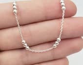 Product image thumbnail 5 for Three Ball Anklet | .925 Sterling Silver (9.25" + 1" extension (adjustable) length)